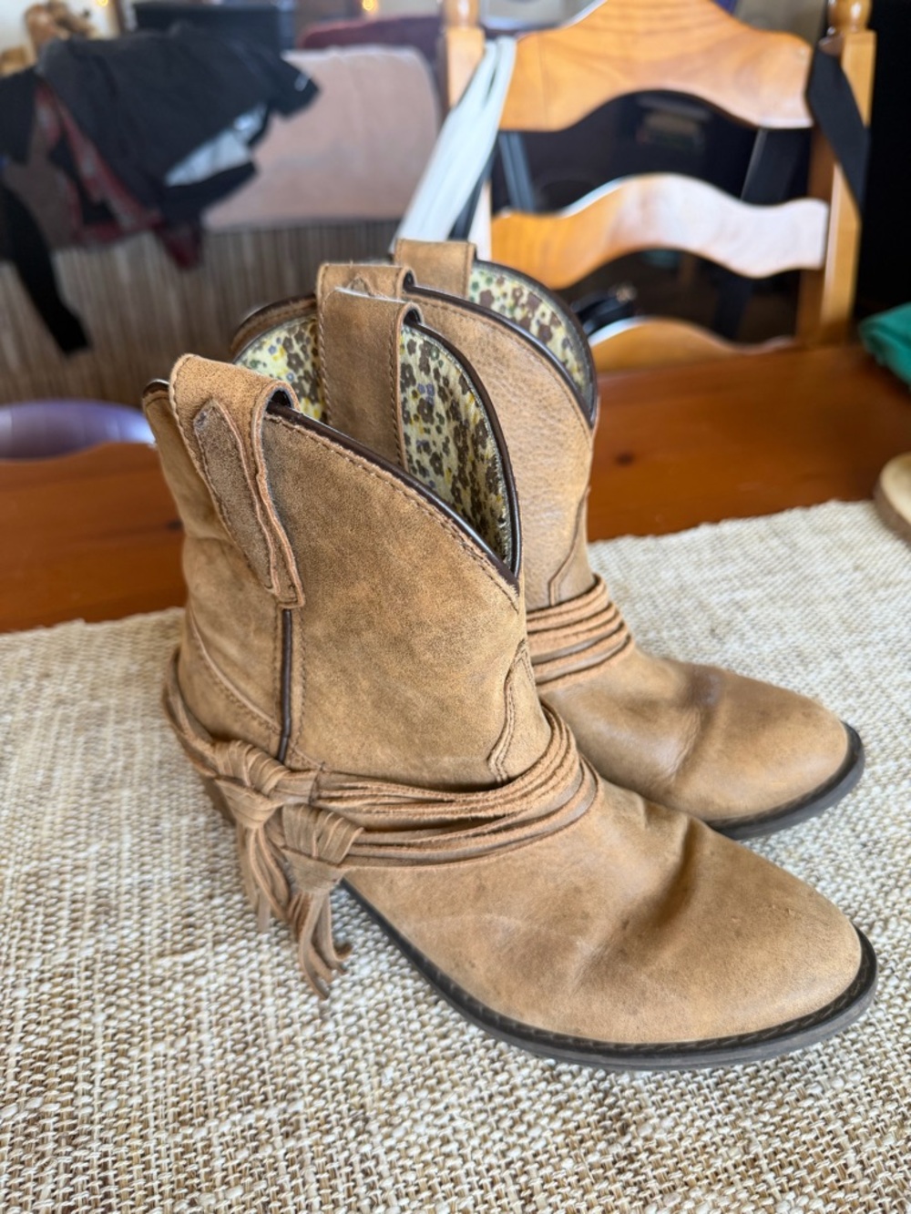 Laredo Kyra Rustic Tan Western Ankle Booties